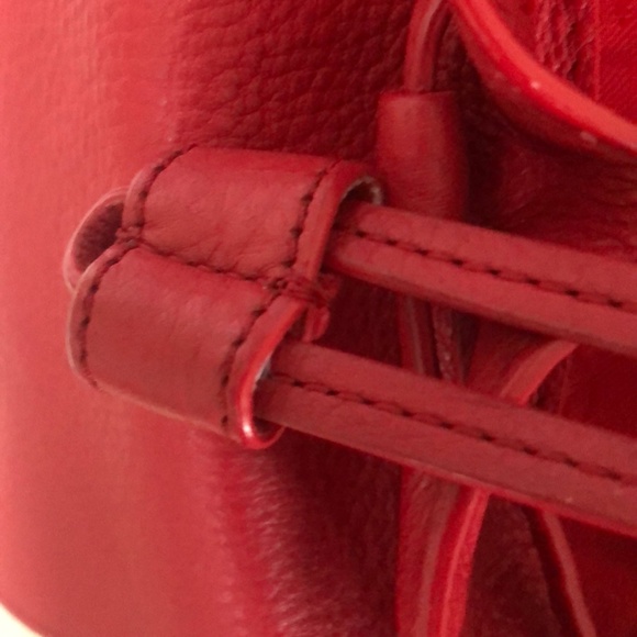 Tory Burch Red Pebble Leather Brody Backpack Authentic - Picture 6 of 8